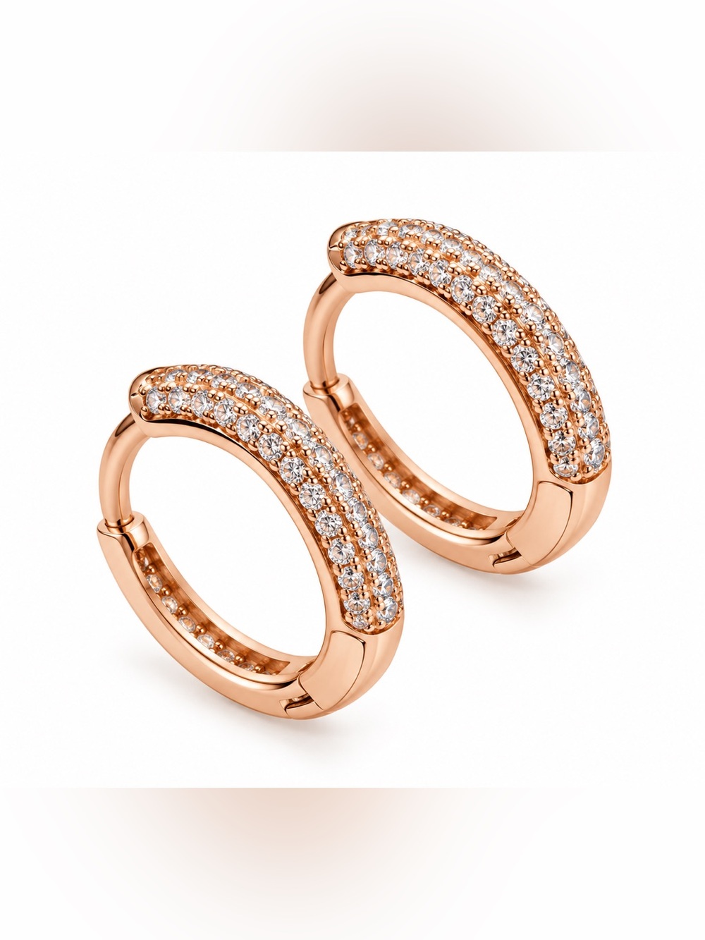 Luxury Rose gold Moissanite diamond Hoop Earrings